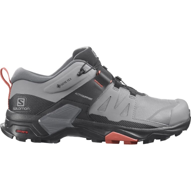 Grey / Black Salomon X Ultra 4 GTX Women\'s Hiking Shoes | IE JA6304